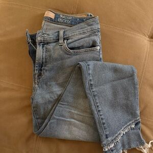 7 For All Mankind Blue Skinny Jeans with Distressing